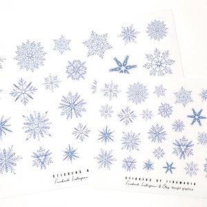 Snowflake Stickers, winter snow cold