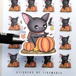 Luna the Bat Fall Pumpkin -stickers