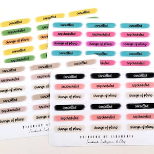 Cancelled stickers, rescheduled change of plans