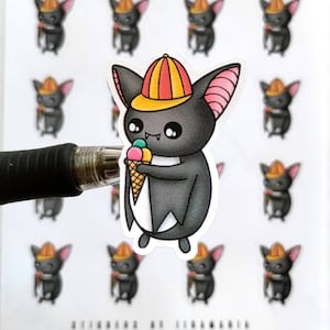 Luna the Bat Icecream Stickers