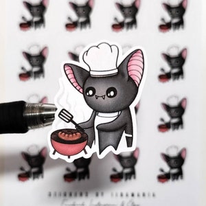 Luna the Bat Barbeque -stickers