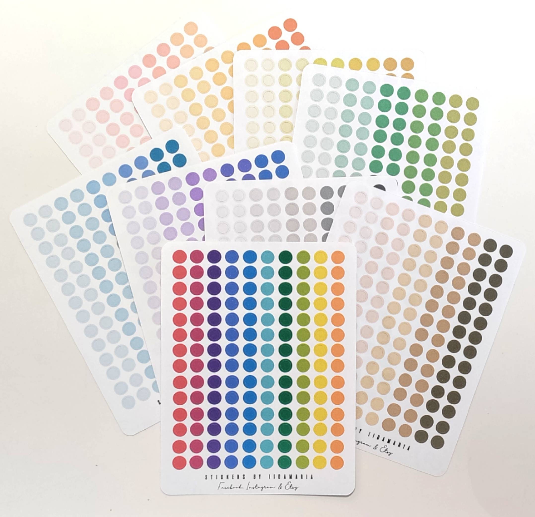 Small Dot Stickers, 9 Different Colors Colorful Ball Dot Spot Sticker 