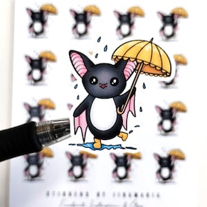 Luna the Bat Umbrella Rain -stickers