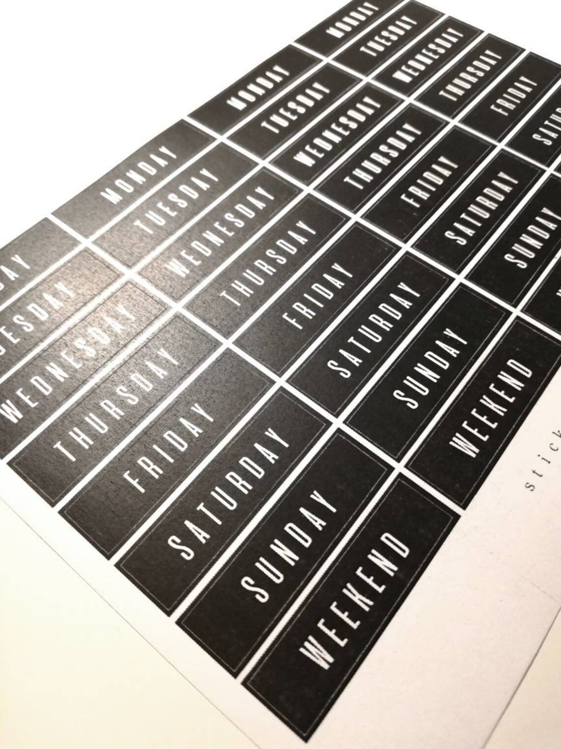 Days of the Week Sticker Boxes Different Color Options - Etsy