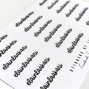 Eläinlääkäri-tarrat, eläin kotieläin lemmikki hoito lääkäri eläinlääkäri