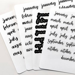 Month stickers, 2 sizes and 7 different styles