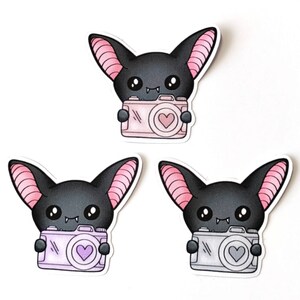 Luna the Bat Taking Pictures Camera -stickers