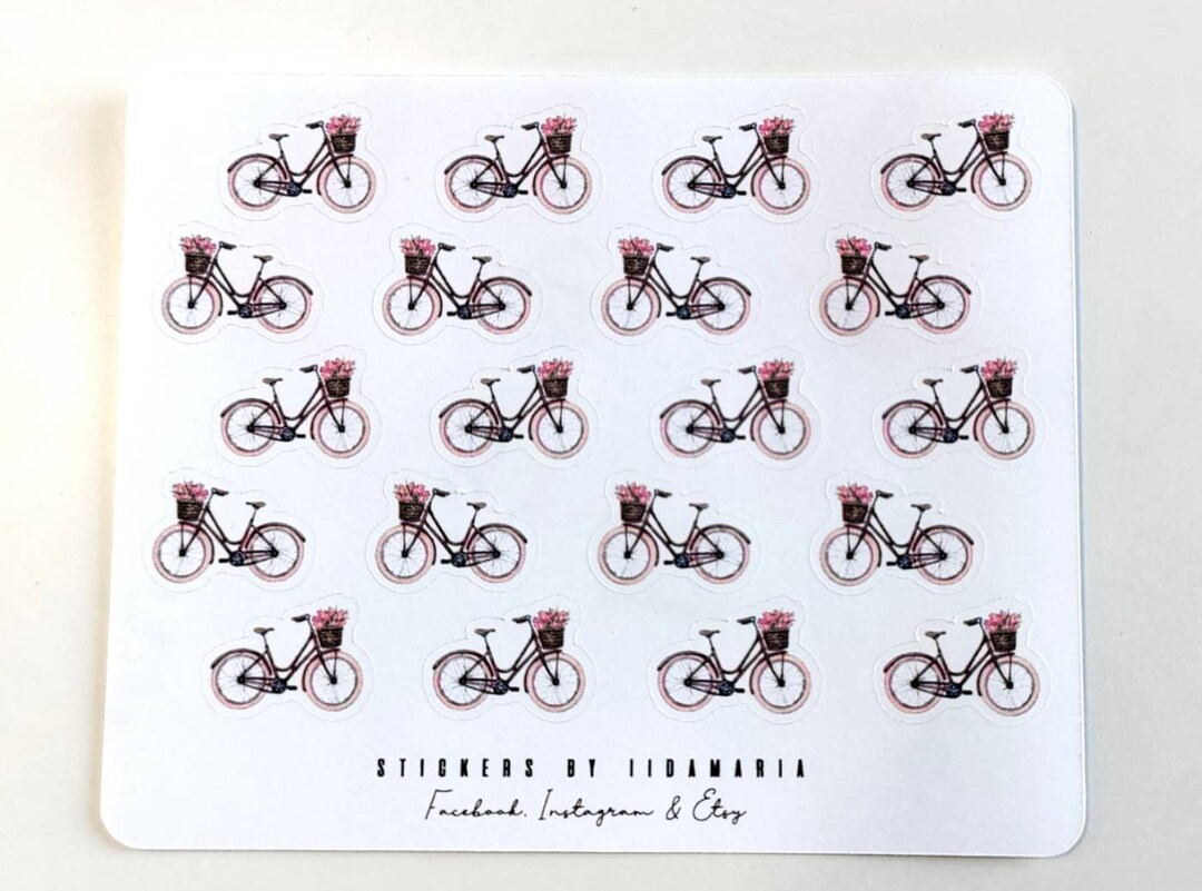 Cute Bicycle Stickers, Bike Flowers Exercise Health - Etsy