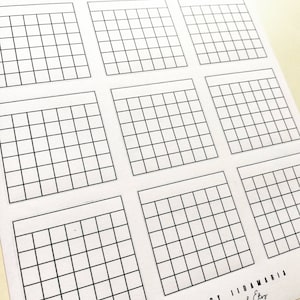 Empty Month Grid Tracker Stickers for journaling planner stationary