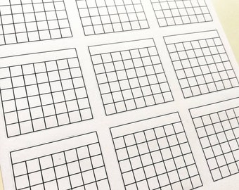 Empty Month Grid Tracker Stickers for journaling planner stationary