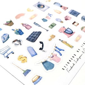 Home & Chore Stickers, shopping cleaning clothes appliances money
