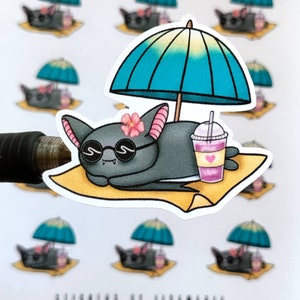 Luna the Bat Beach Stickers
