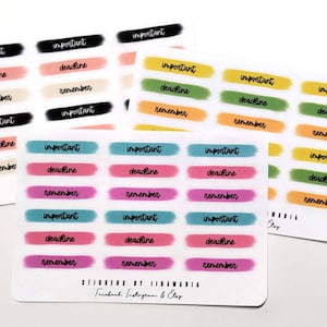 Important/deadline/remember -stickers