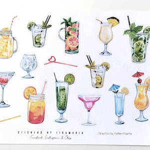 Party Drink Stickers, vacation party mixed drinks
