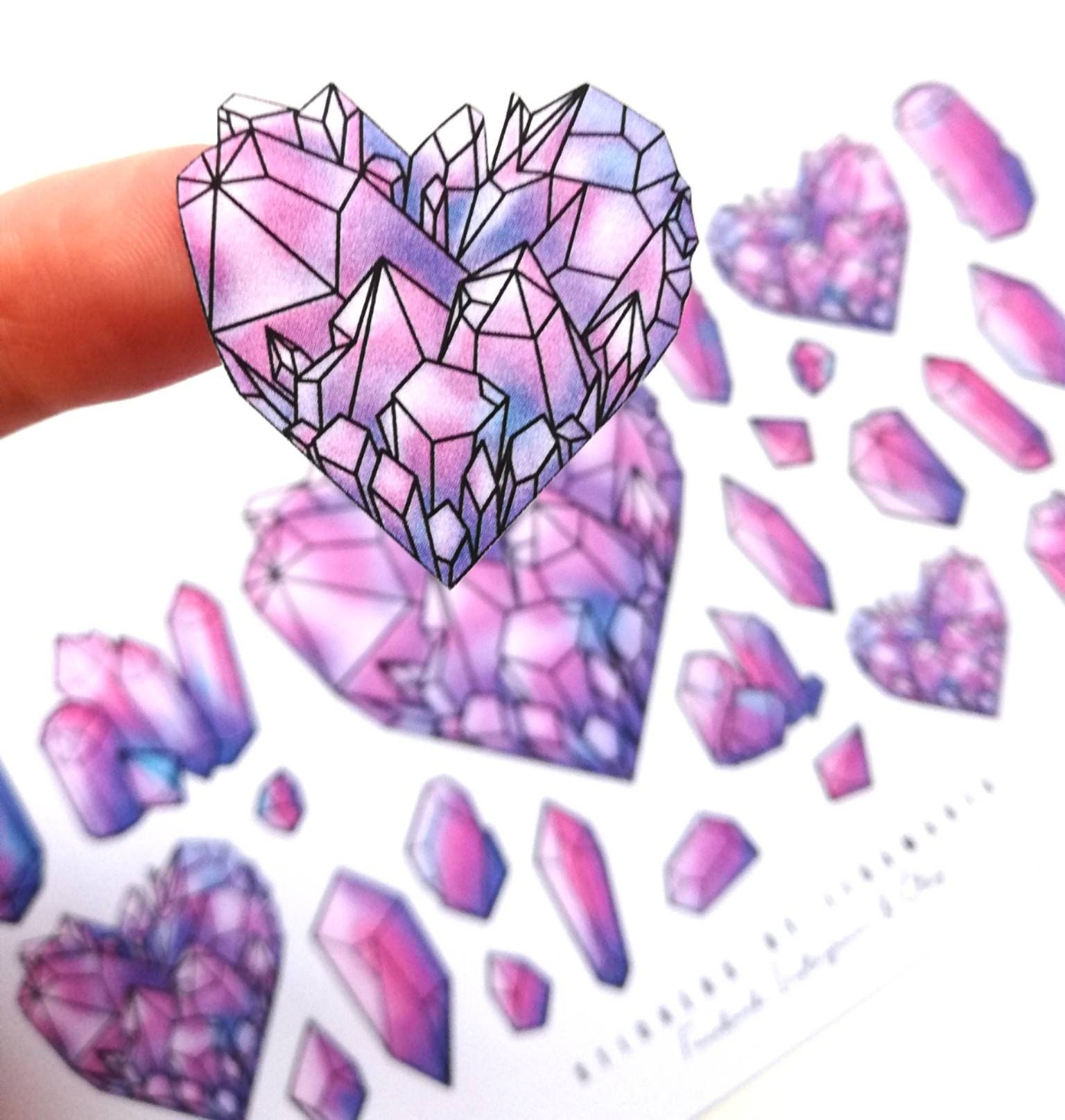Purple pink ombré heart vinyl sticker, heart stickers, Best friend