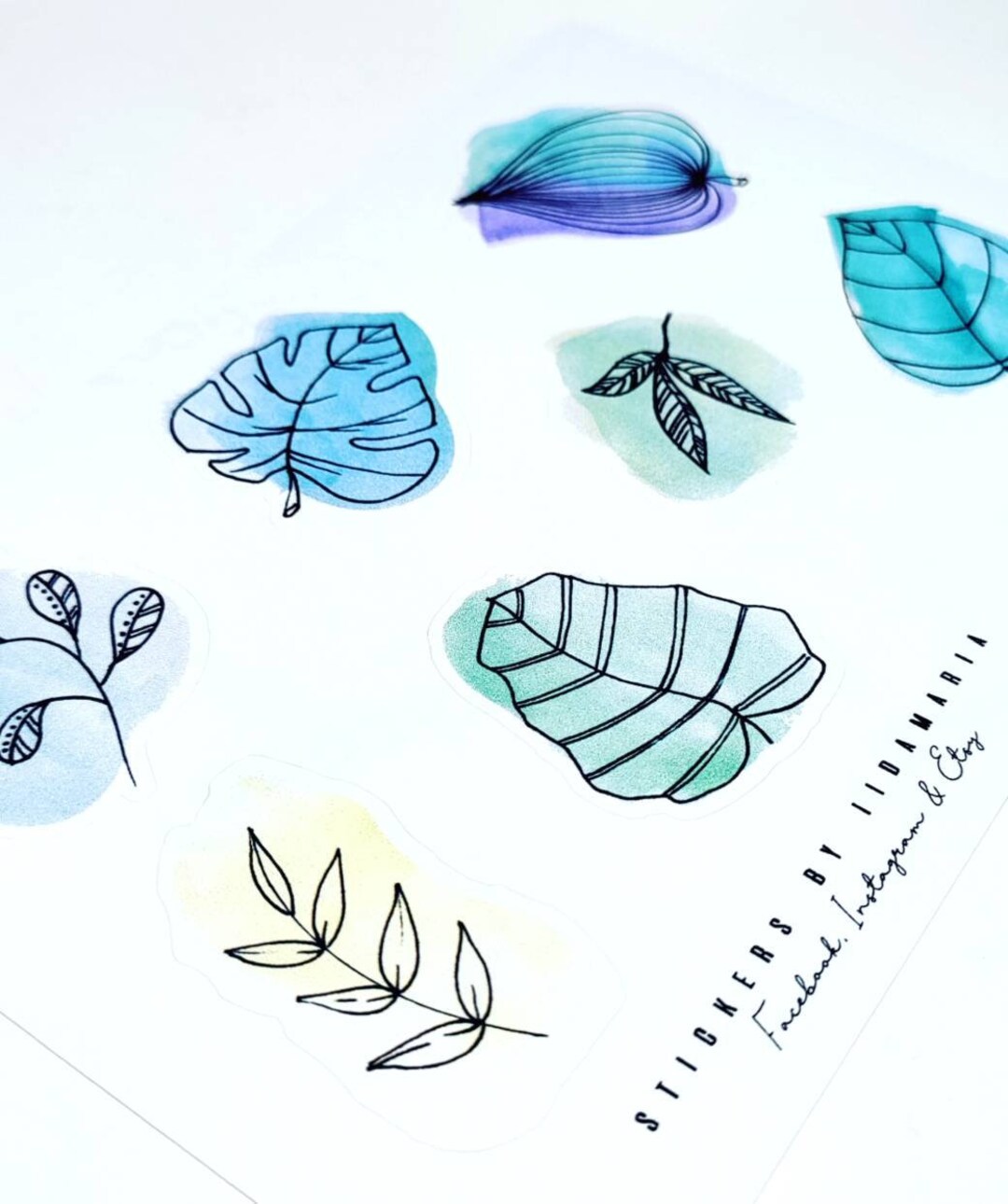 Pb Stickers PB Watercolor Leaf Stickers - Etsy