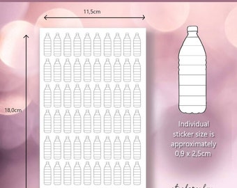 Water Tracker Stickers for marking your drinking, journal planner stationary water bottle