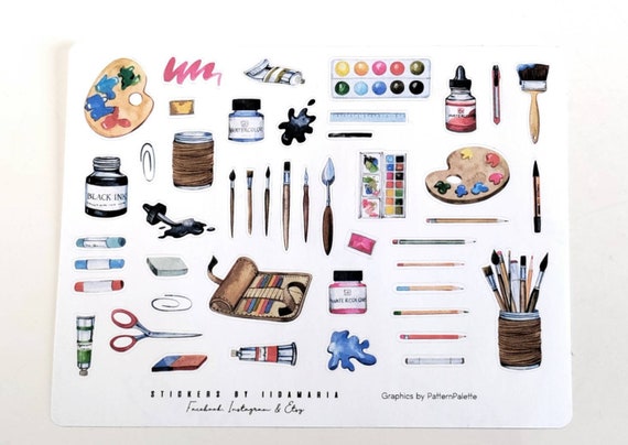 Craft Painting Drawing Stickers, Pen Pencil Marker Scissors Jar Paint  Watercolor Brush Ruler -  Sweden