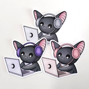 Luna the Bat Laptop Computer -stickers