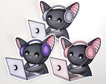 Luna the Bat Laptop Computer -stickers