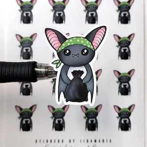 Luna the Bat Trash Garbage -stickers