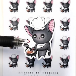 Luna the Bat Cooking -stickers