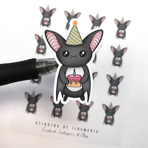 Luna the Bat Birthday Stickers