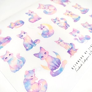 Cute Pastel Galaxy Cat -stickers