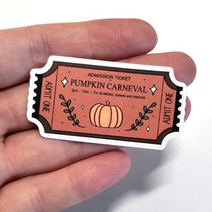 Pumpkin Carneval Ticket Die Cut -sticker, festival october