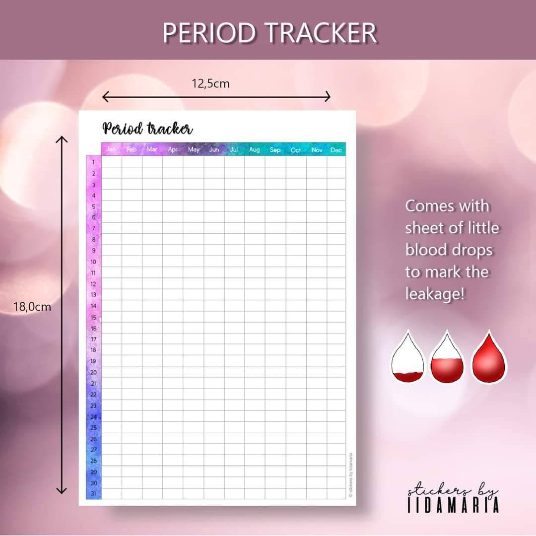 Period Tracker Sticker for You to Not Forget That You're in Pain Once ...