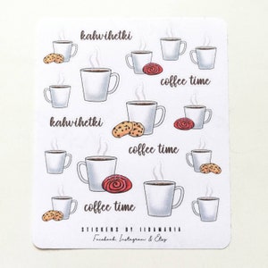Coffee Time Cookie Bun Stickers, kahvi kahvihetki pulla keksi tarrat