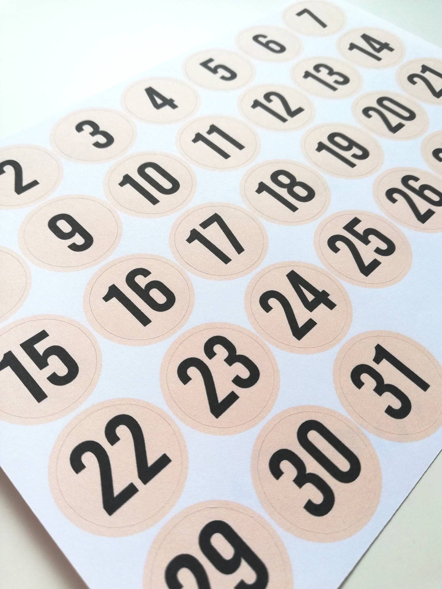 Big number stickers 3 color variations Etsy