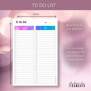 To Do List to keep you organized, journal planner stationary practical stickers