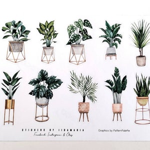 Potted Plant Stickers, plant pot home decoration