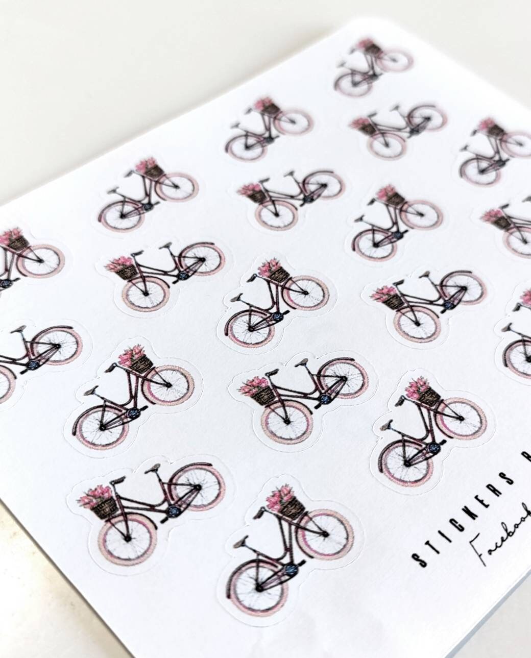 Cute Bicycle Stickers, Bike Flowers Exercise Health - Etsy