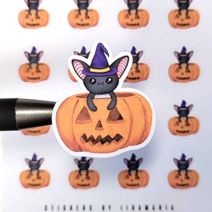 Luna the Bat Fall Pumpkin Peep -stickers