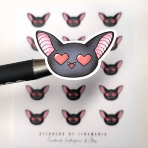 Luna the Bat Heart Eyes -stickers