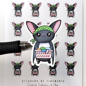 Luna the Bat Laundry -stickers