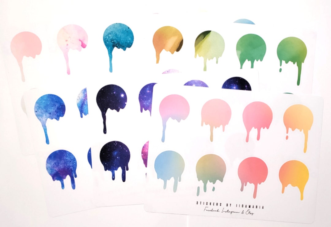 Sticky Drip Sticker Dripping Paint -stickers - Etsy