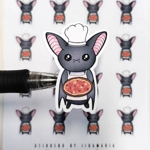 Luna the Bat Pizza -stickers