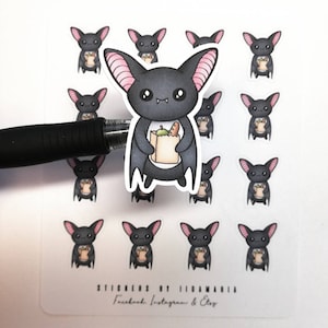 Luna the Bat Groceries Stickers