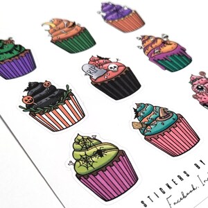 Creepy Halloween Cupcake -stickers