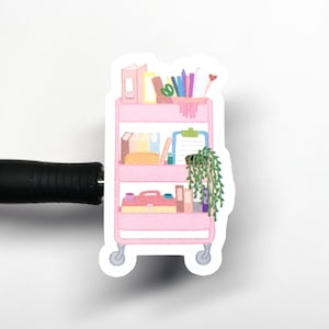 Planner Cart Die Cut -sticker