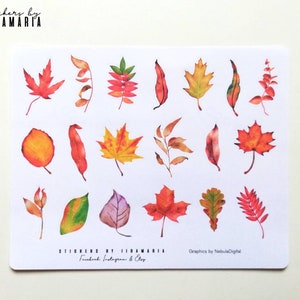 Fall autumn leaf stickers, syksyn lehdet