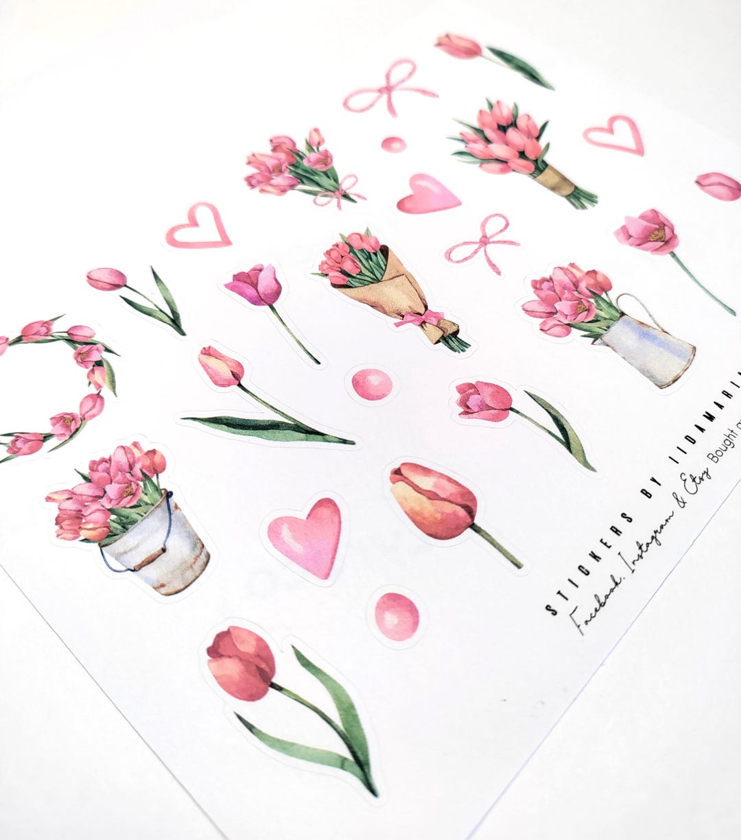 Tulip Flower Bouquet Stickers, Floral Party Spring - Etsy