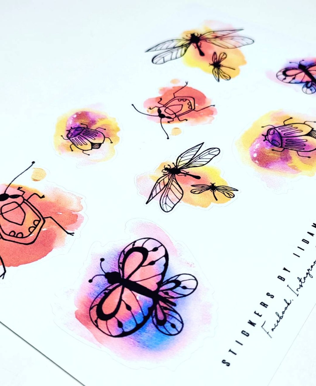 Pb Stickers PB Watercolor Bug Stickers - Etsy