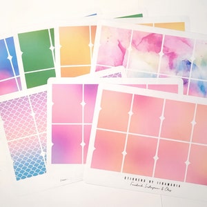Planner Tab -stickers, colorful watercolor tabs