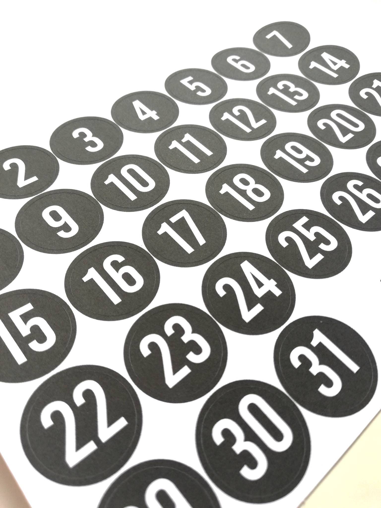 Big number stickers 3 color variations | Etsy