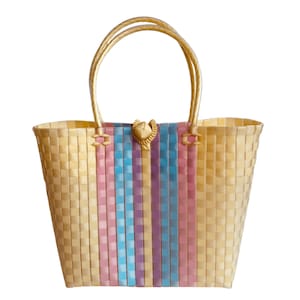 Handtasche Markttaschen Thailändische Plastiktasche , Strandtasche Boho Recycled Taschen Einzigartiges buntes Geschenk