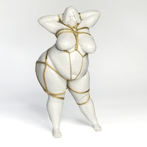 BBW Shibari nude statue , plus size female body figurine eco friendly breast